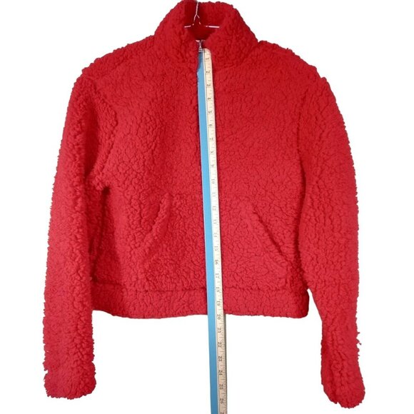 Garage Womens Red Fuzzy Half Zip Sweater Size Small - Picture 5 of 7